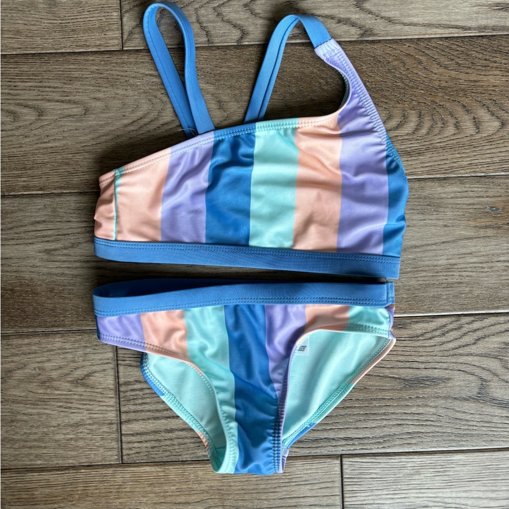 Wonder Nation Girls Stripe Bikini with UPF 50 size 6/6x - Picture 2 of 4